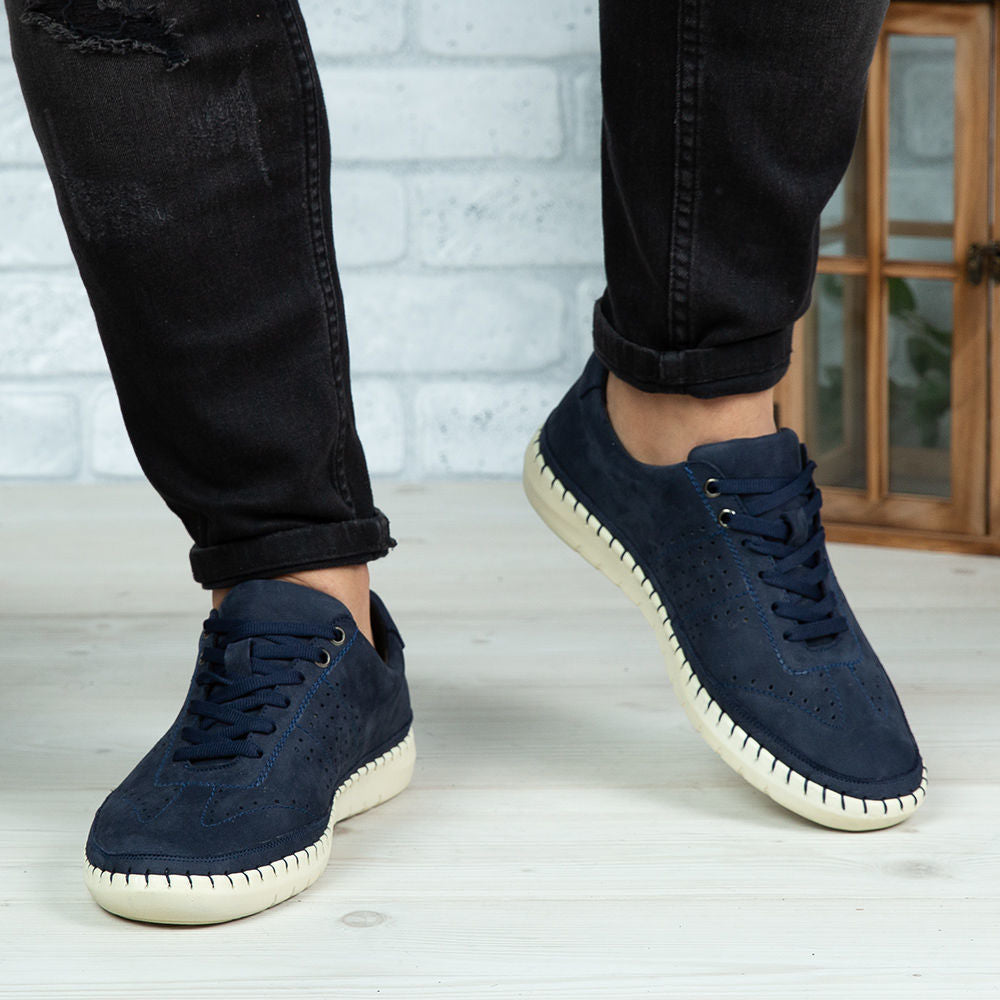 Pantofi Casual Barbati Piele Naturala 693 Blue