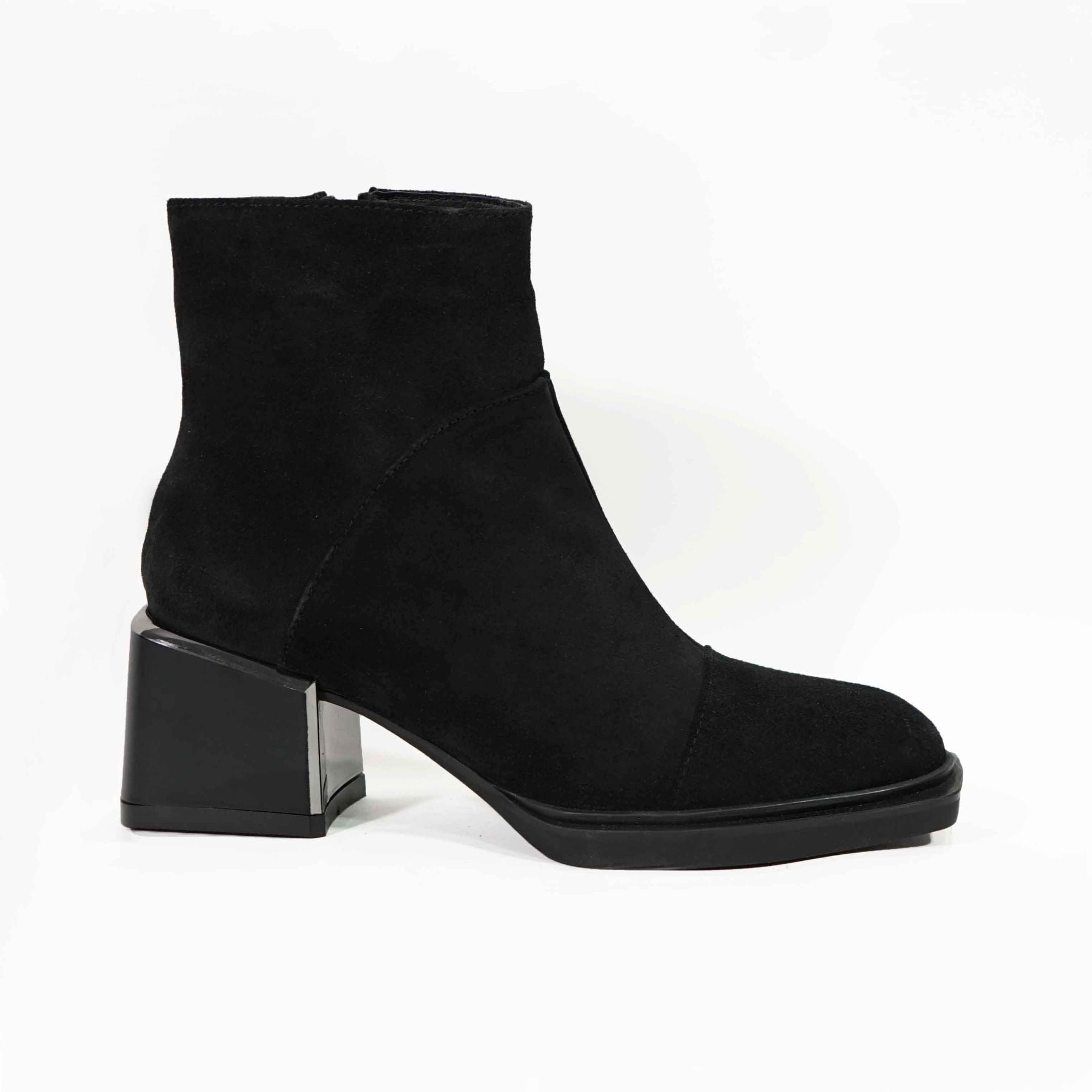 Ghete Dama Piele Naturala 760 Negru Velur