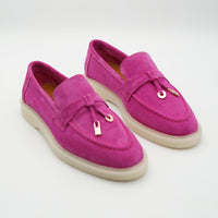 Pantofi 134 Casual Din Piele Naturala Intoarsa Culoare Magenta