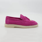 Pantofi 134 Casual Din Piele Naturala Intoarsa Culoare Magenta