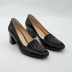 Pantofi 582 Eleganti Din Piele Naturala Lacuita De Culoare Neagra