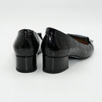 Pantofi Dms590 Eleganti Din Piele Naturala Lacuita Croco Culoare Neagra