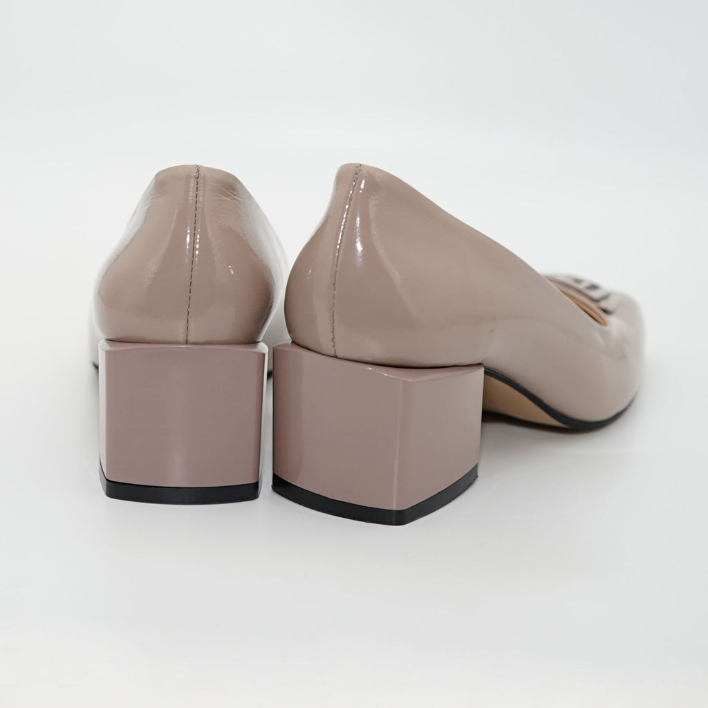 Pantofi Eleganti Din Piele Naturala Lacuita Culoare Nud Cod Dms019