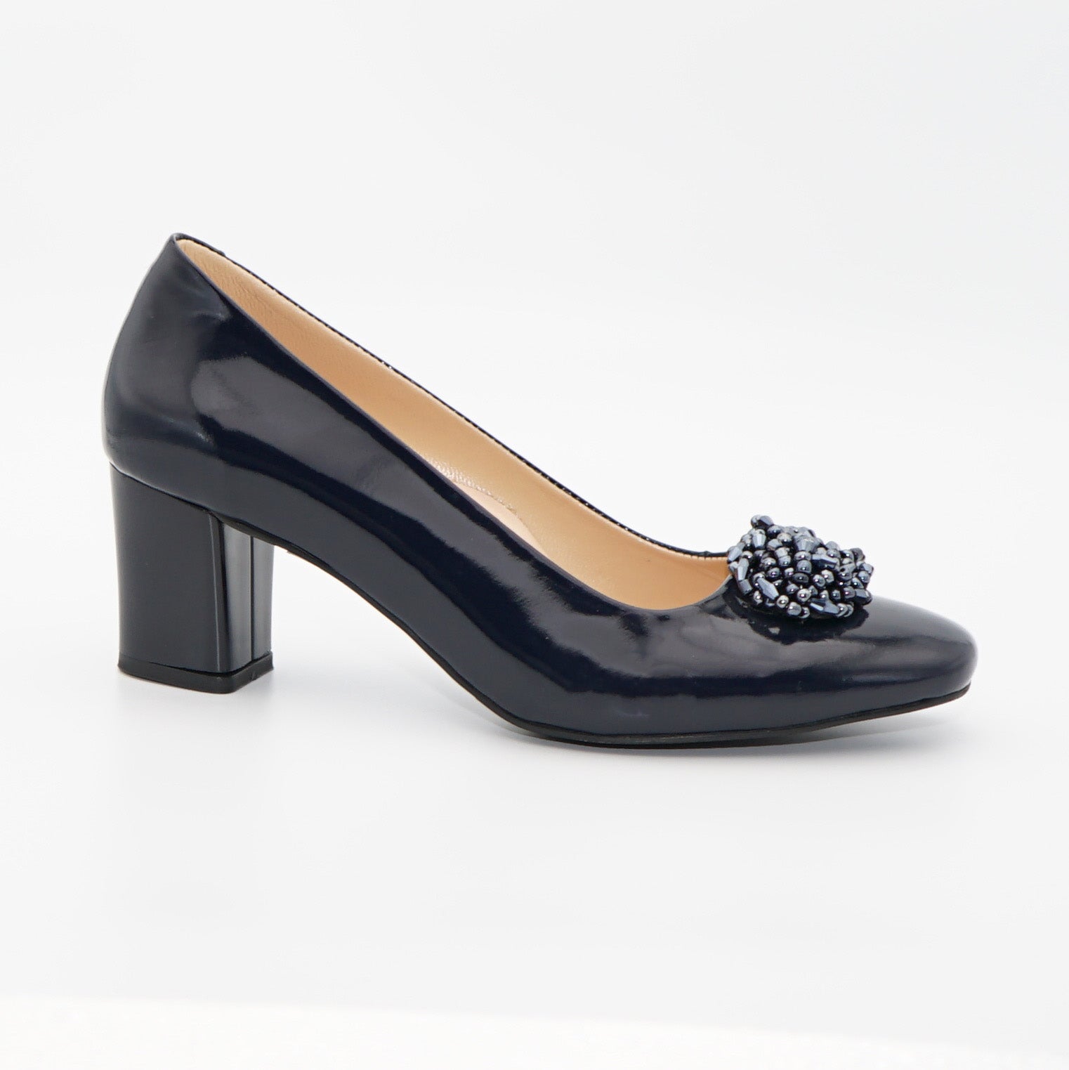 Pantofi Eleganti Dms 1868 Din Piele Naturala Lacuita De Culoare Bleumarin