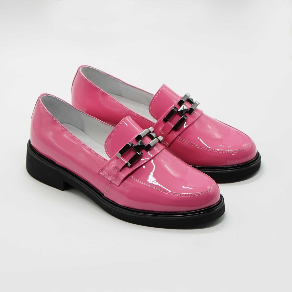 Mocasini Dama Din Piele Naturala Lacuita Magenta 149