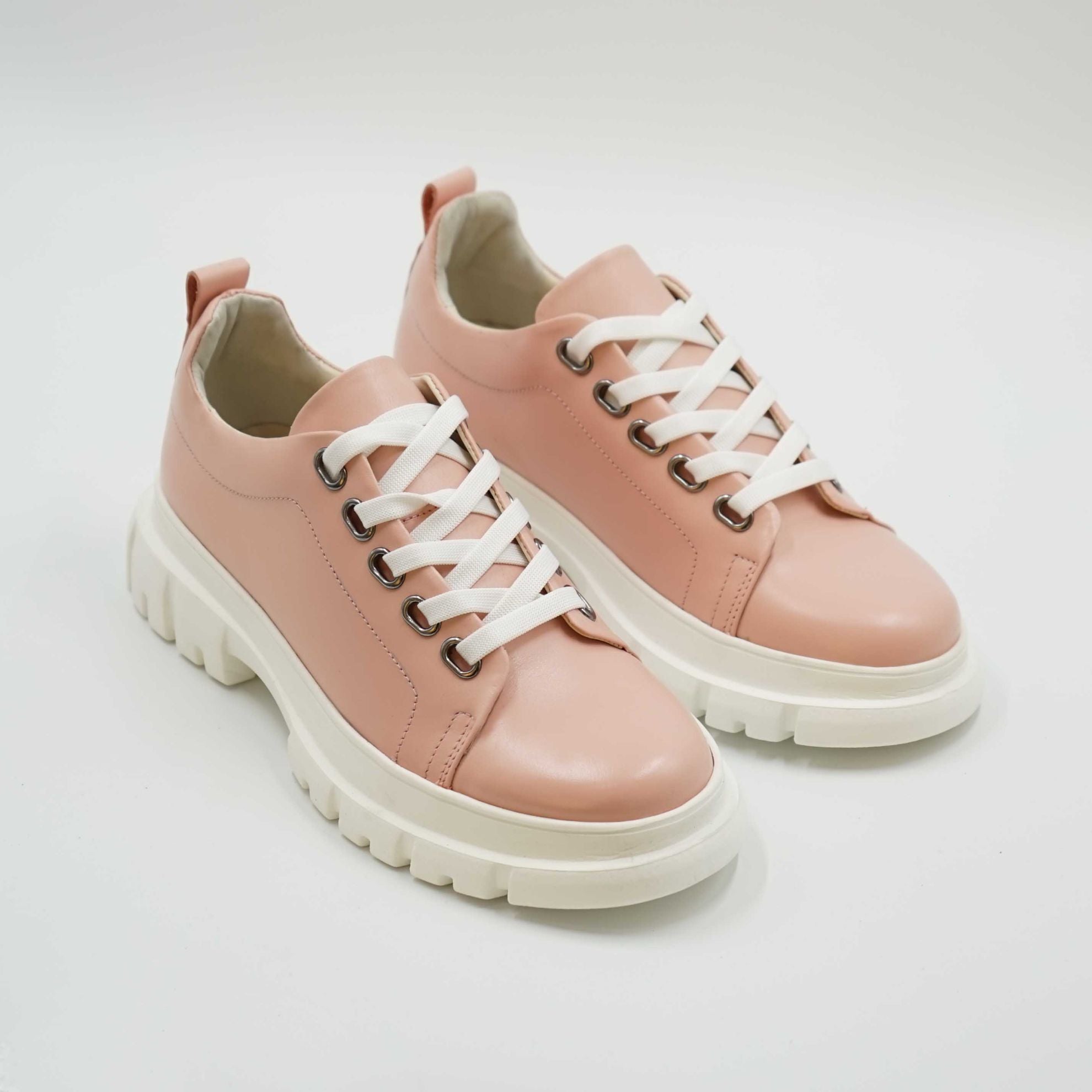 Pantofi 133 Casual Din Piele Naturala Culoare Roz Pudrat