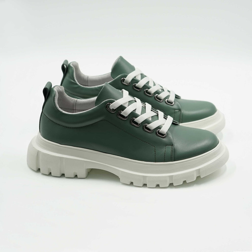Pantofi 133 Casual Din Piele Naturala Culoare Verde