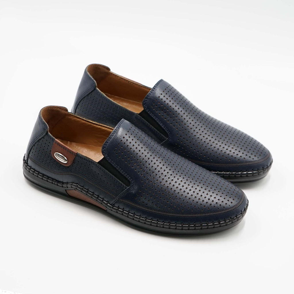 Mocasini Barbati Din Piele Naturala Culoare Bleumarin 6573