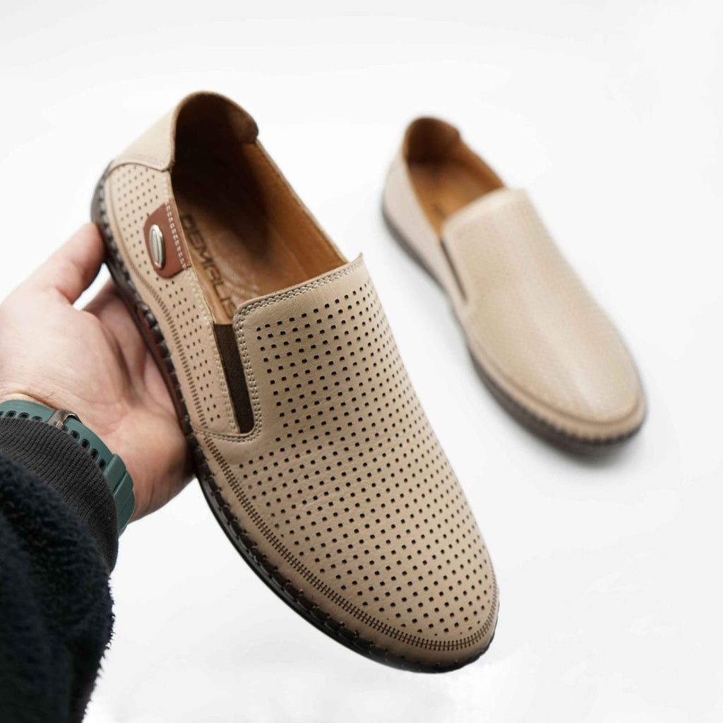 Mocasini Barbati Din Piele Naturala 6573 Culoare Bej