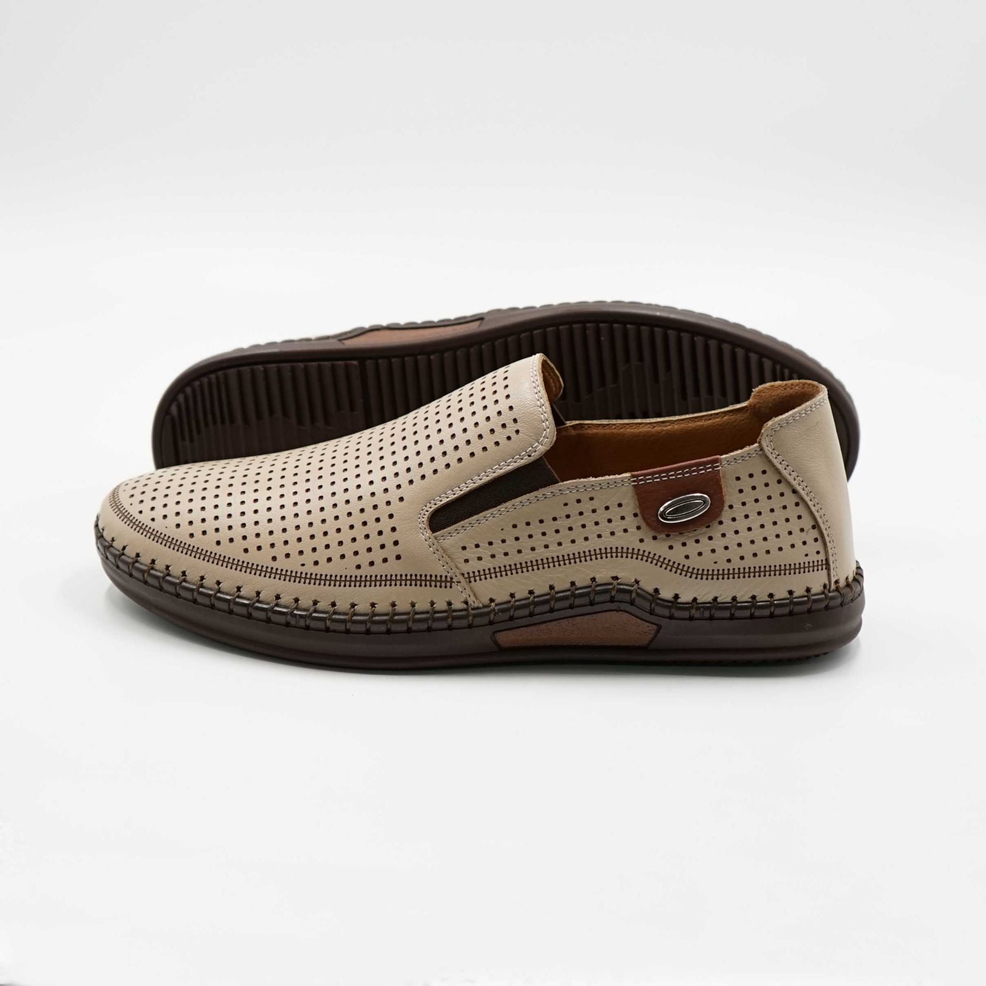 Mocasini Barbati Din Piele Naturala 6573 Culoare Bej