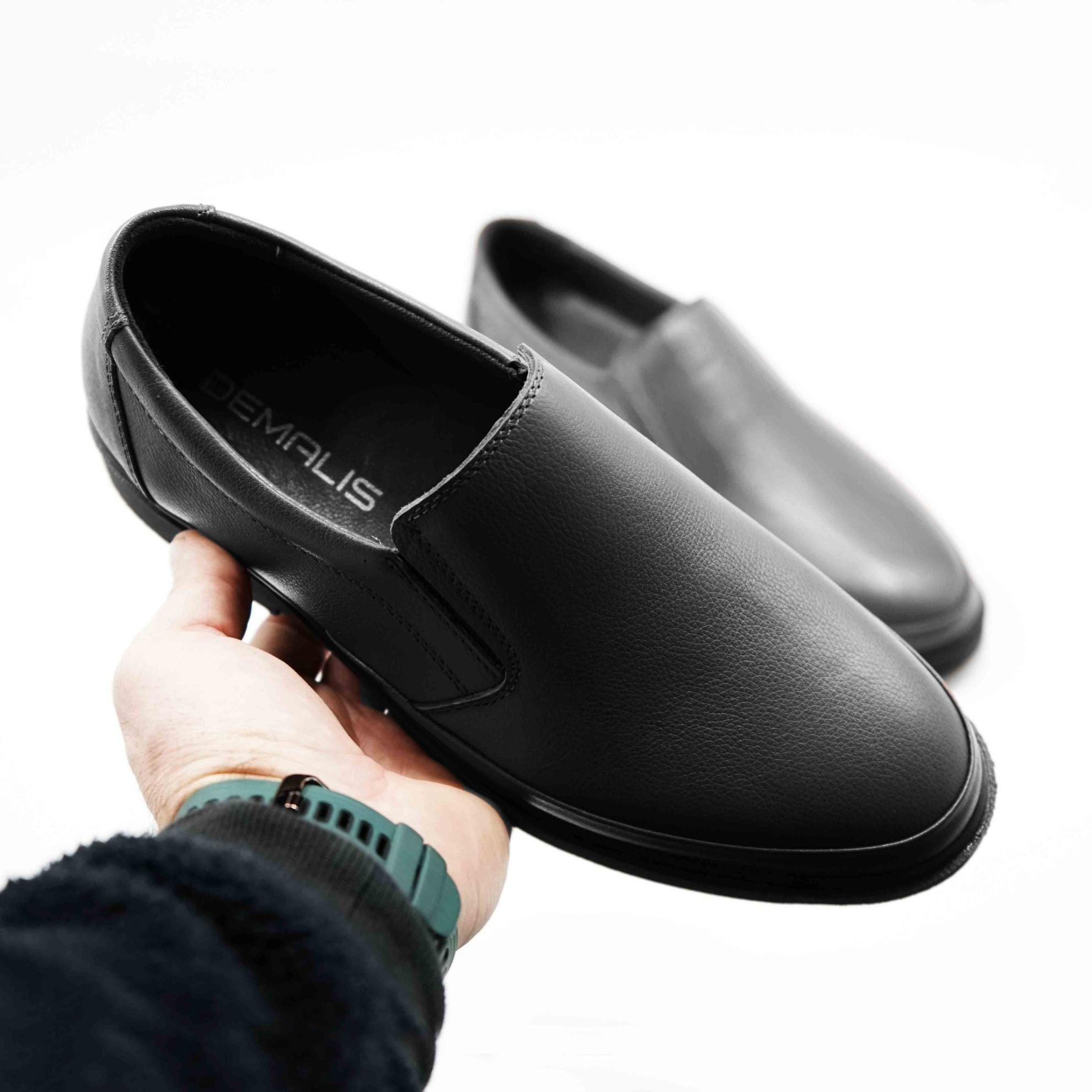 Mocasini Barbati Casual Cod 3306 Din Piele Naturala Culoare Neagra