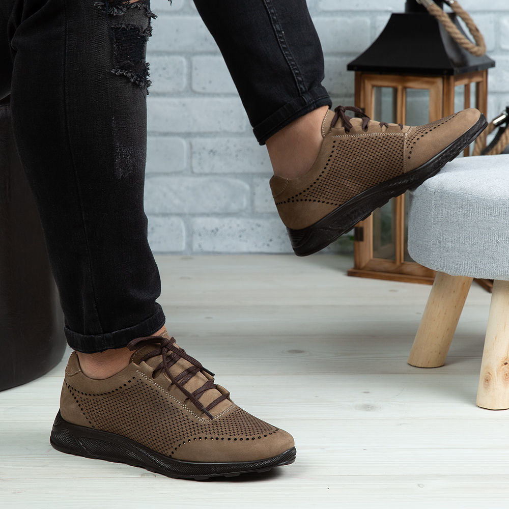 Pantofi Sport Barbati Piele Naturala 447 Bej