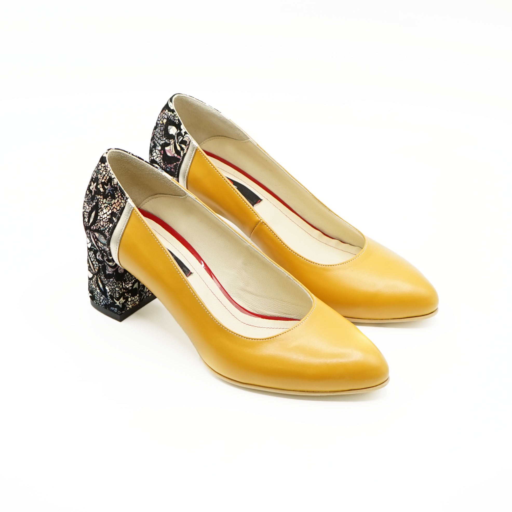 Pantofi 1206 Eleganti Din Piele Naturala Culoare Galben
