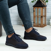 Pantofi Sport Barbati Piele Naturala 447 Blue