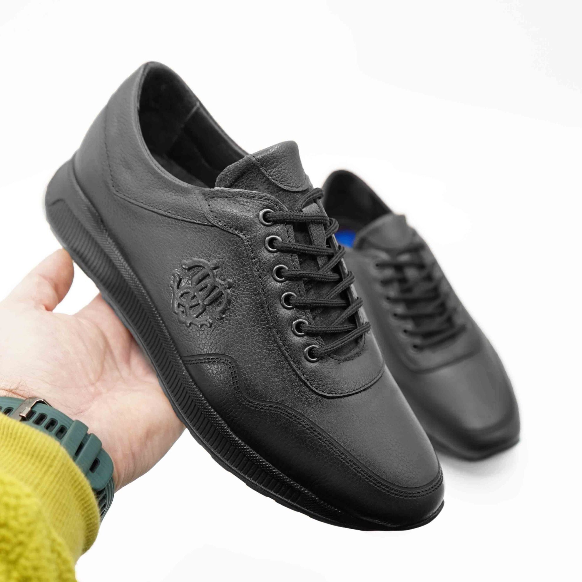 Pantofi Sport Barbati Piele Naturala 4855 Negru