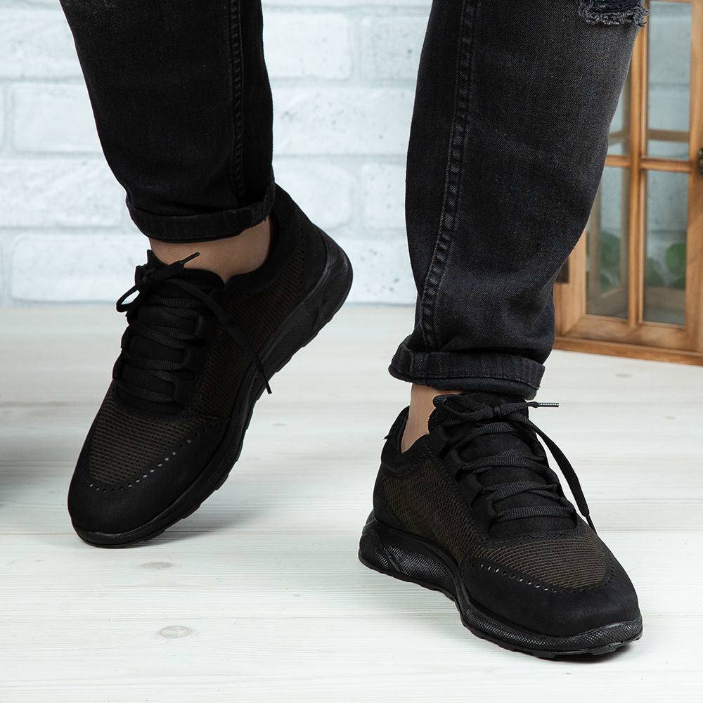 Pantofi Sport Barbati Piele Naturala 447 Negru Bufo
