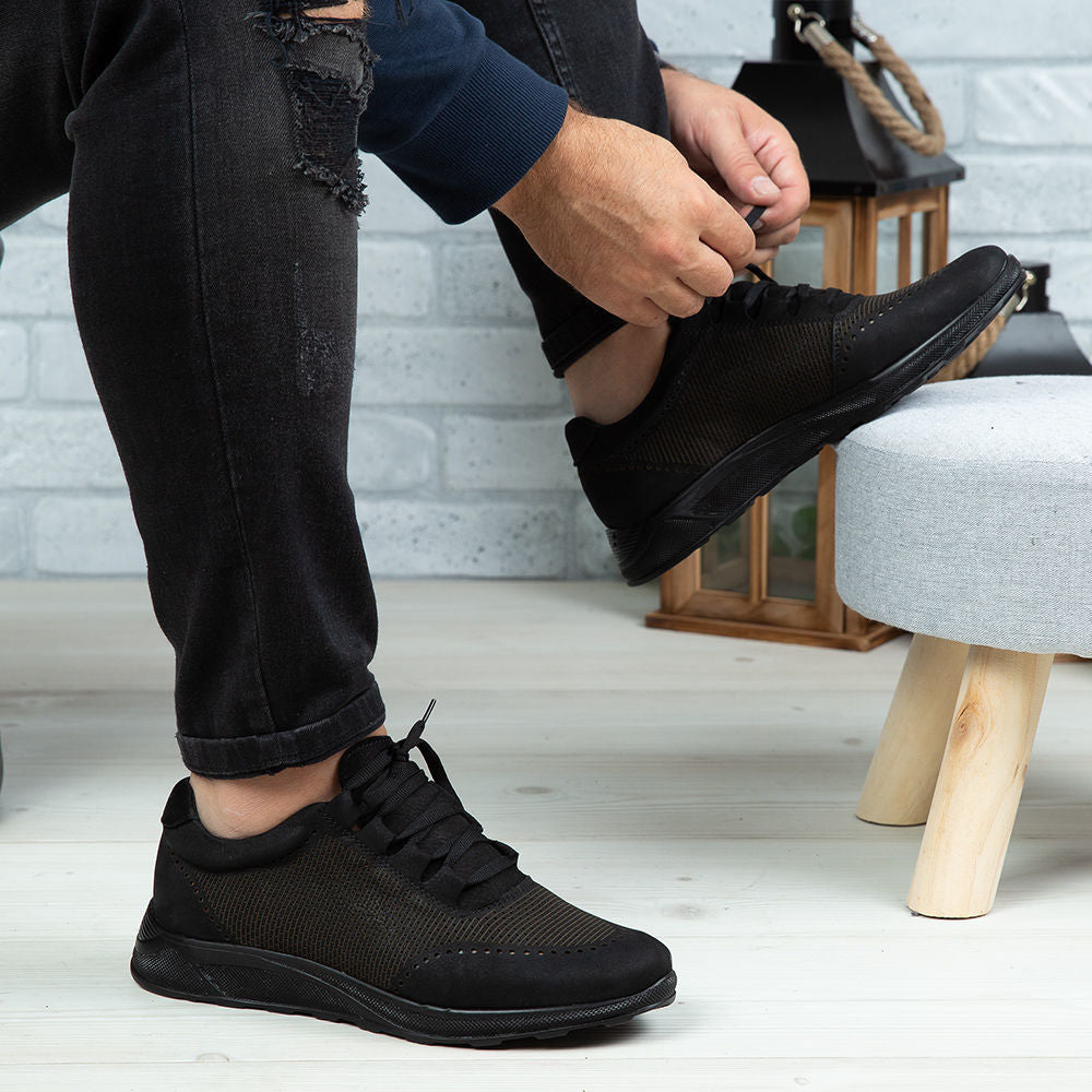 Pantofi Sport Barbati Piele Naturala 447 Negru Bufo