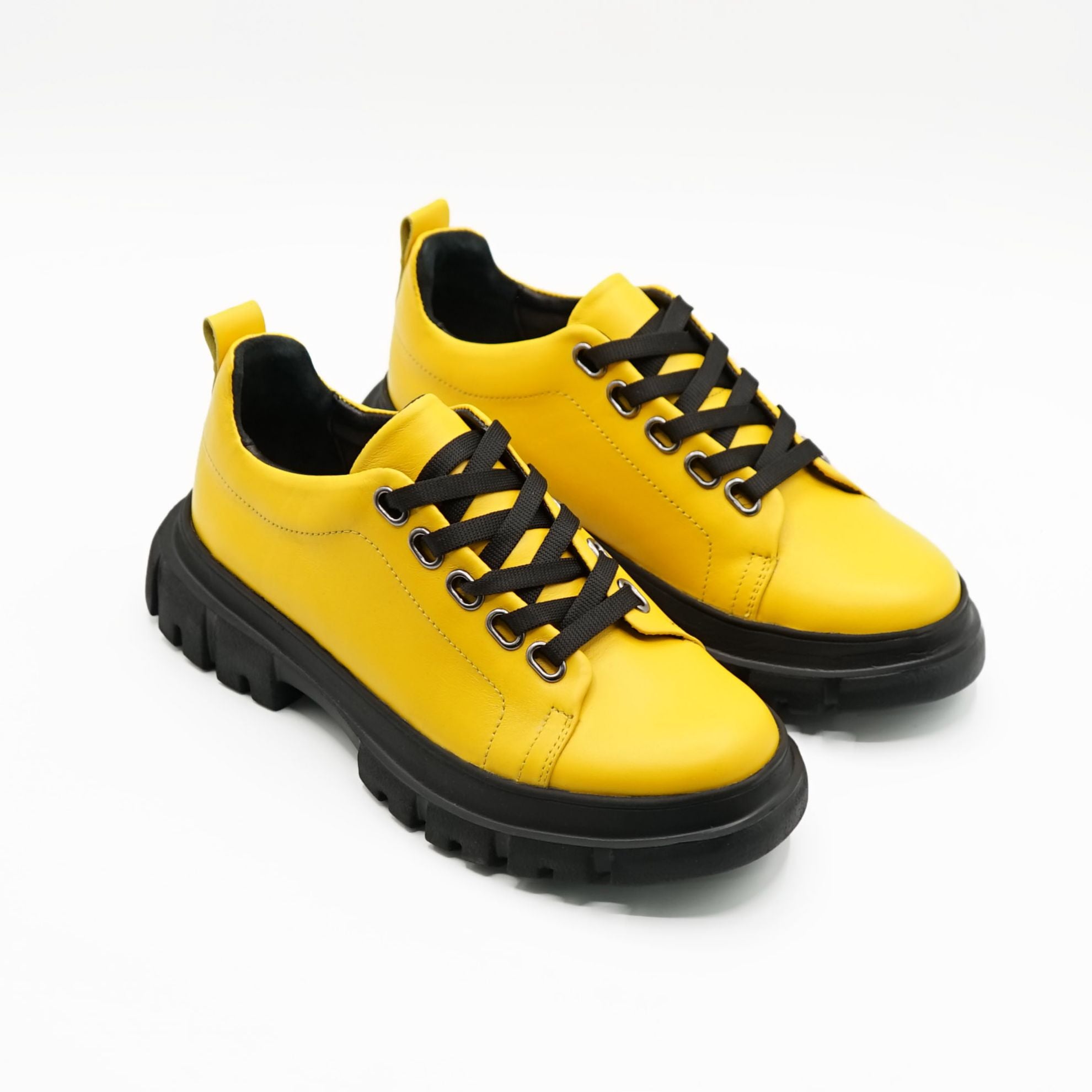 Pantofi 133 Casual Din Piele Naturala Culoare Galbena