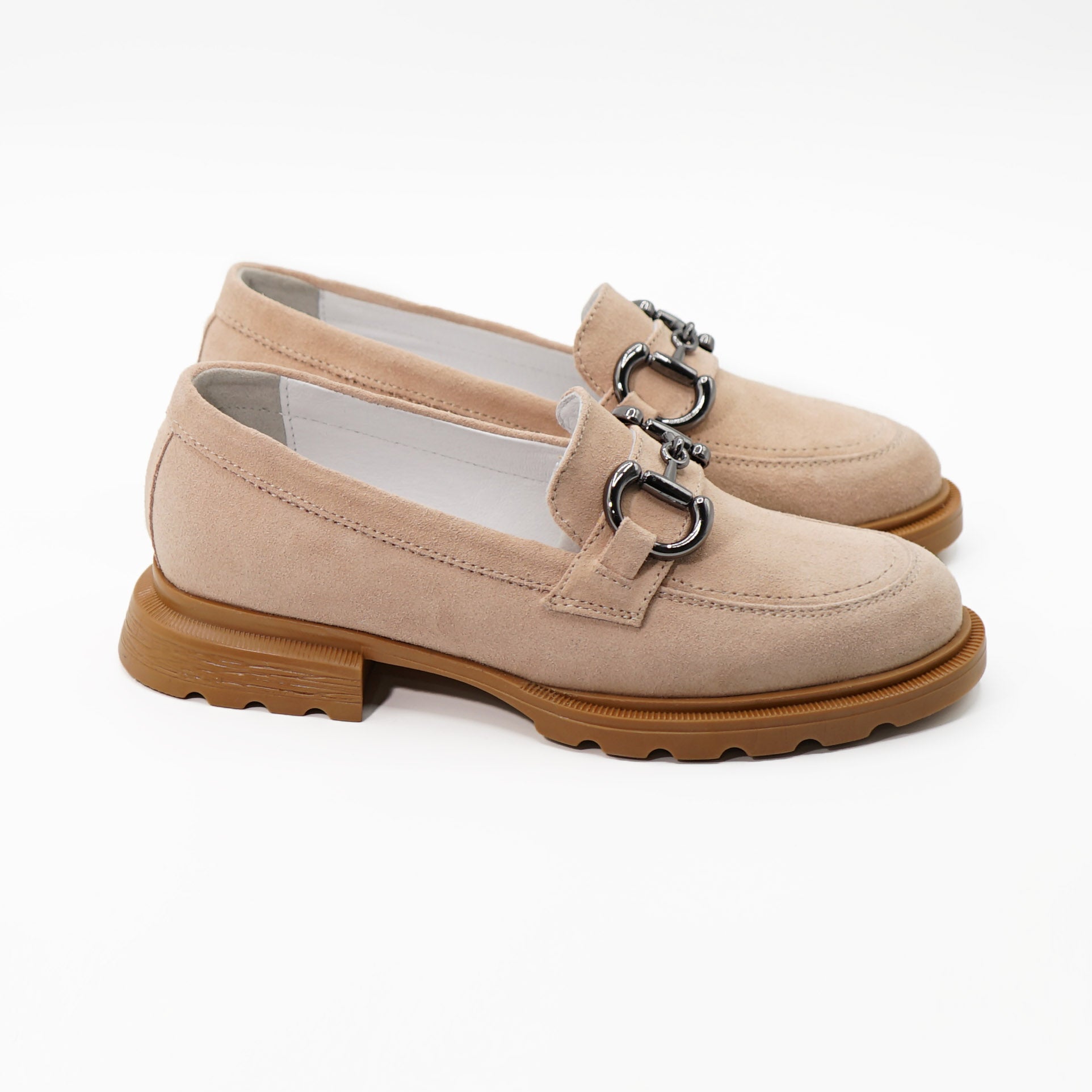 Pantofi Dama Din Piele Naturala Intoarsa Culoare Roz Pudra 130