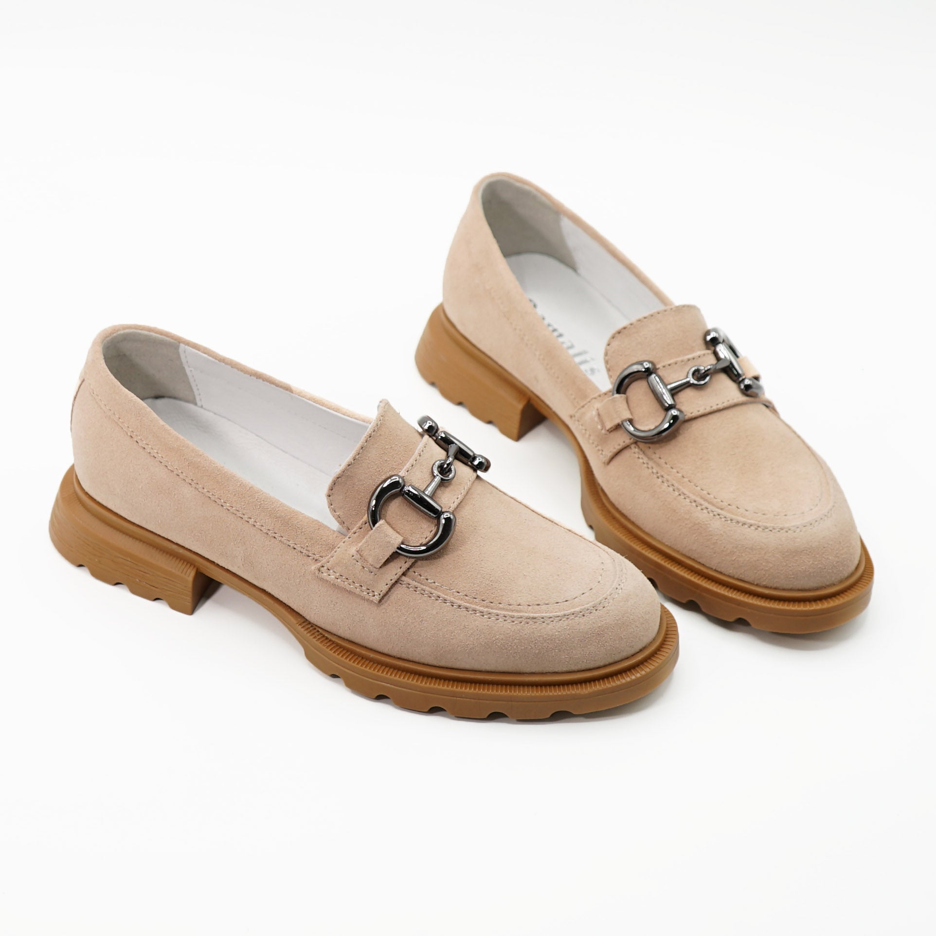 Pantofi Dama Din Piele Naturala Intoarsa Culoare Roz Pudra 130