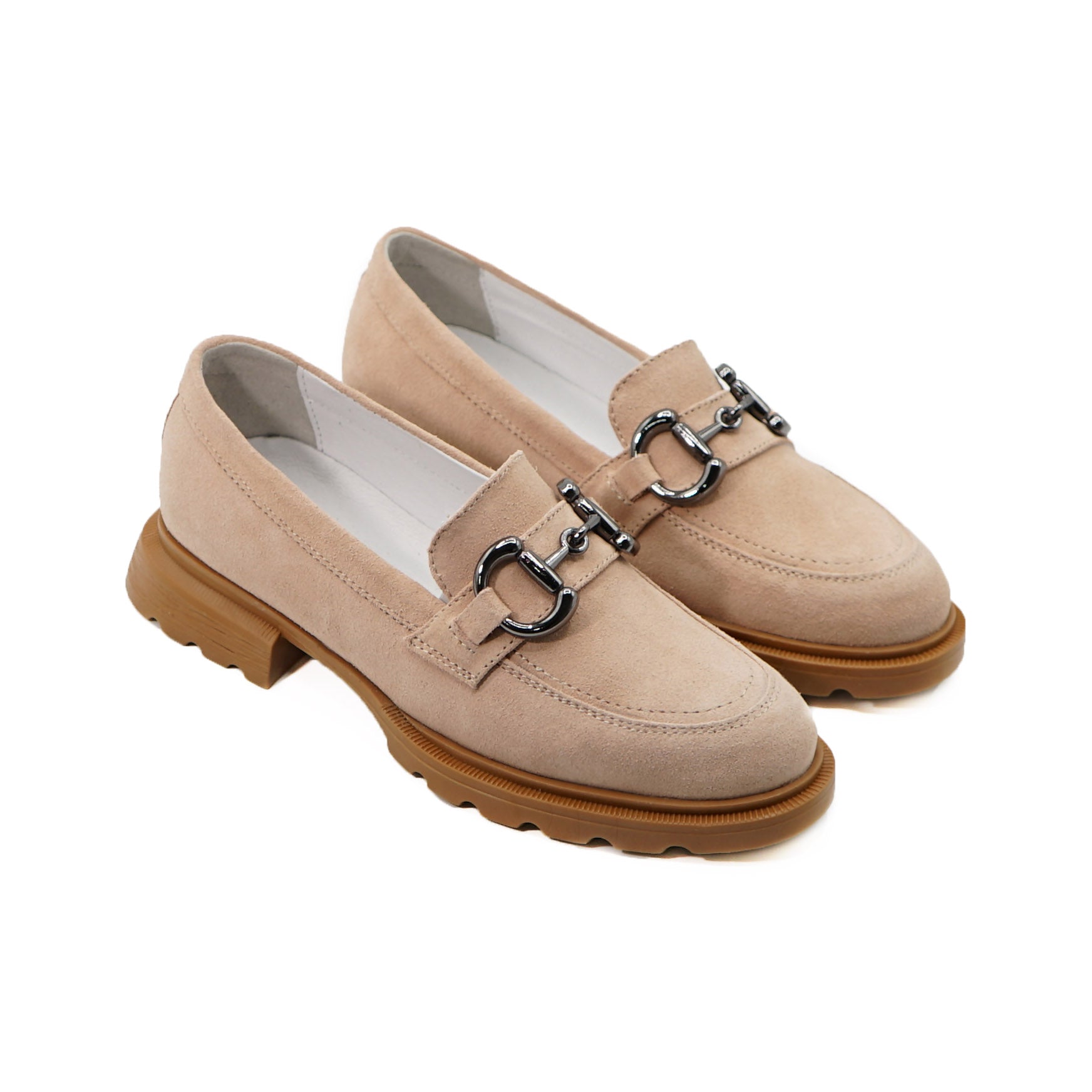 Pantofi Dama Din Piele Naturala Intoarsa Culoare Roz Pudra 130