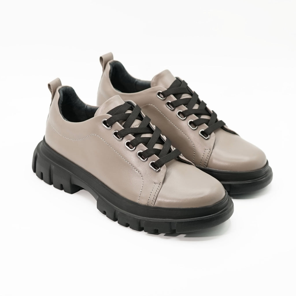 Pantofi 133 Casual Din Piele Naturala Culoare Taupe
