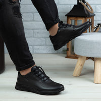 Pantofi Sport Barbati Piele Naturala 447 Negru Box