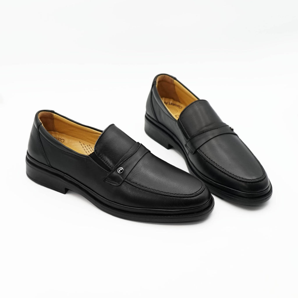 Mocasini Barbati Din Piele Naturala Cu Elastic Cod 3509 Negru