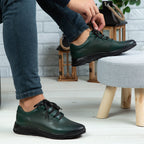 Pantofi Sport Barbati Piele Naturala 447 Verde Tn