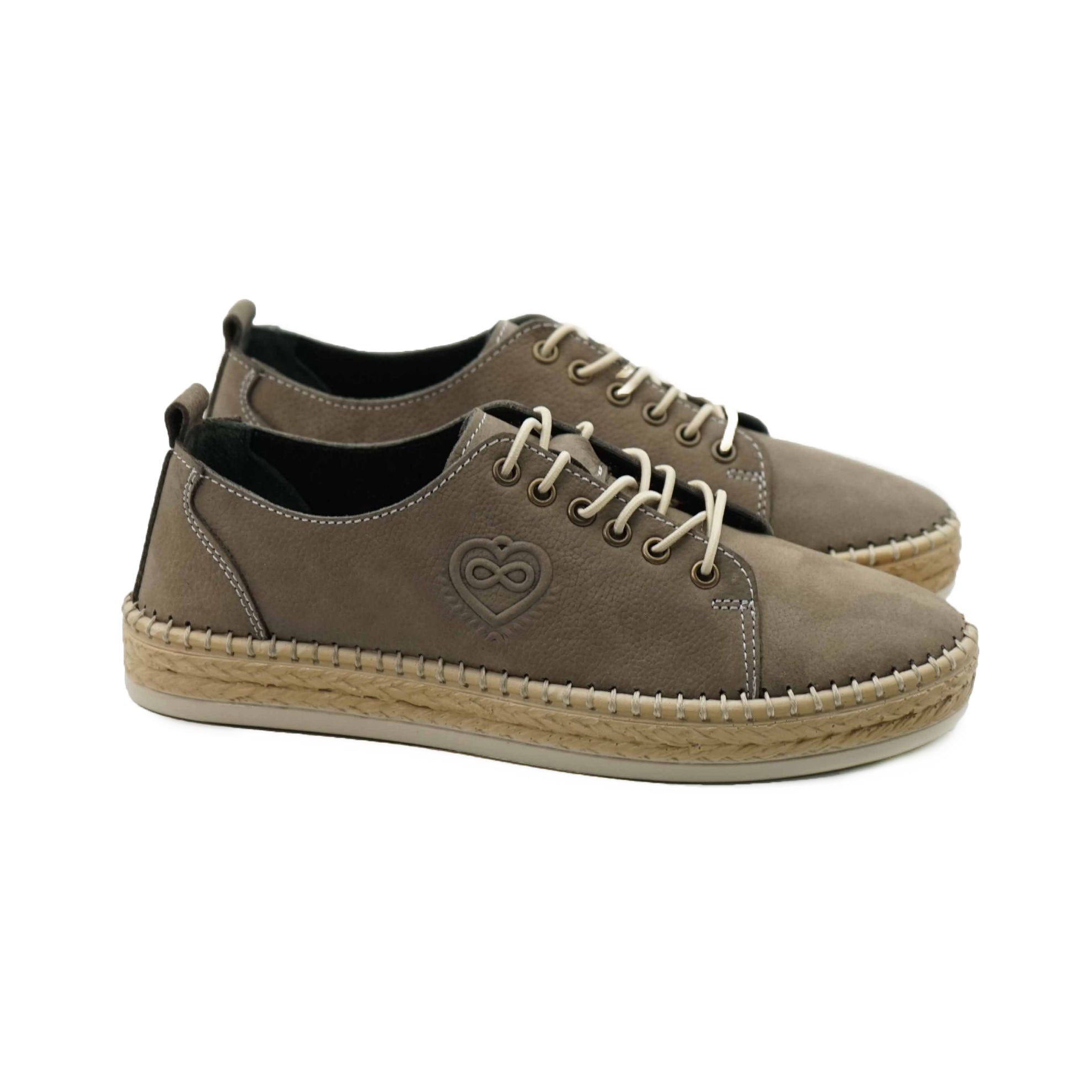 Pantofi 23067 Casual Din Piele Naturala Nubuk Culoare Gri