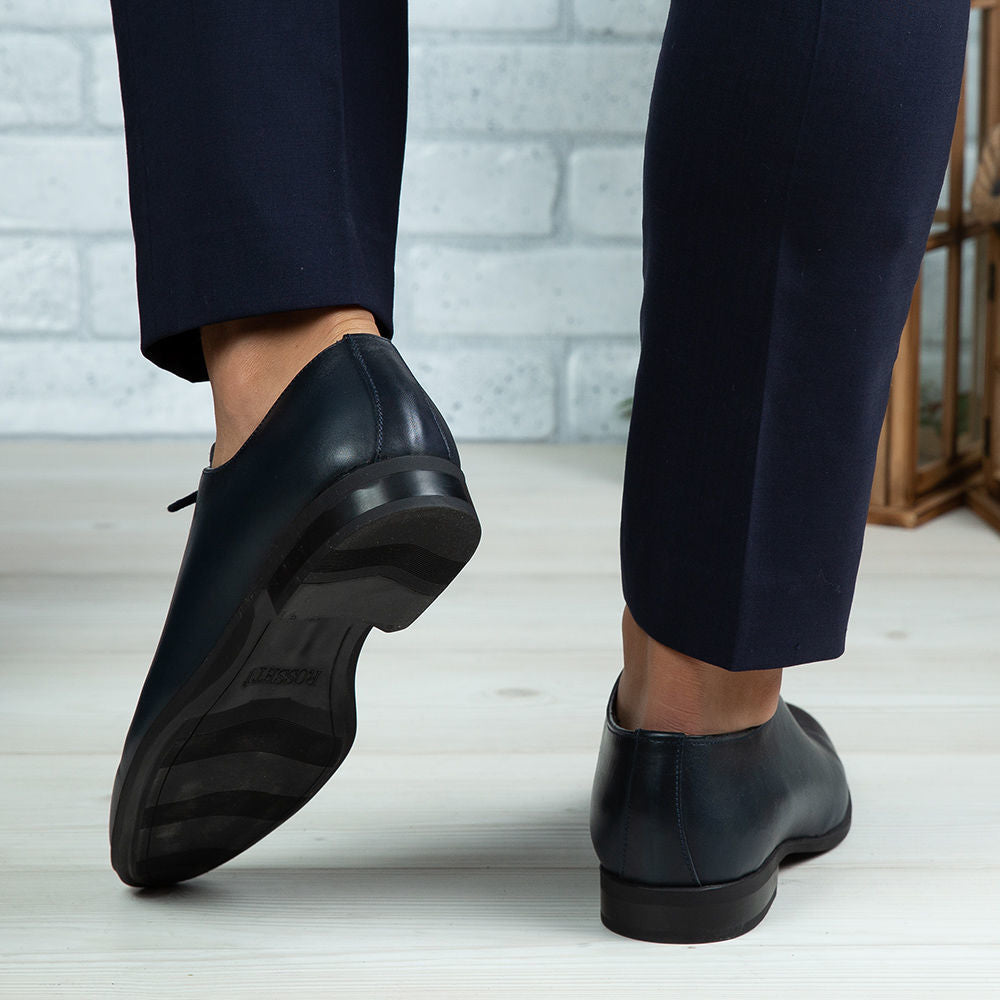 Pantofi Eleganti Barbati Piele Naturala O23 Blue