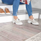 Mocasini Dama Culoare Alb Natur Din Piele Naturala Cod 131