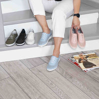 Pantofi Dama Casual Din Piele Naturala Cu Siret Elastic Cod 1800 Roz