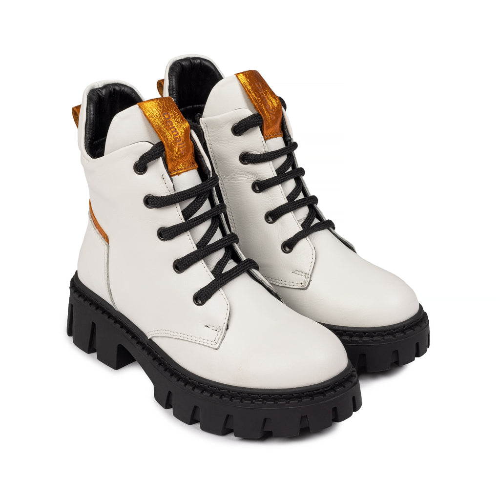 Ghete Copii Piele Naturala 910 Alb