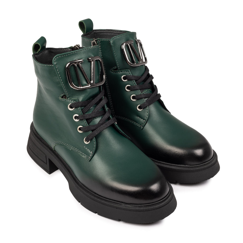 Ghete De Dama Din Piele Naturala 730 Culoare Verde
