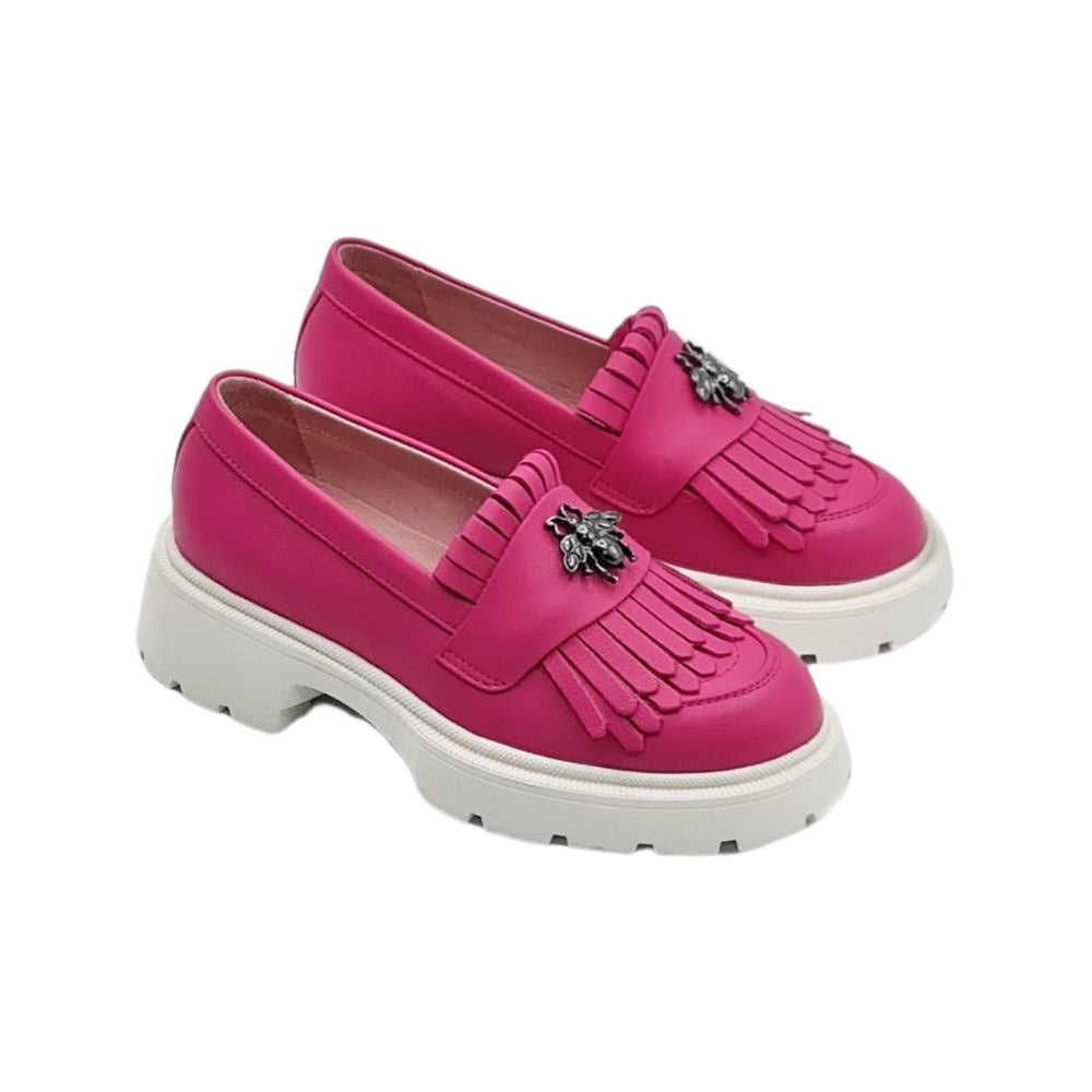 Mocasini Dama Culoare Magenta Ta Din Piele Naturala Cod 131