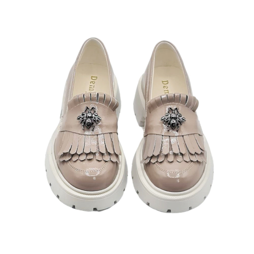 Mocasini Dama Culoare Nude Din Piele Naturala Lacuita Cod 131