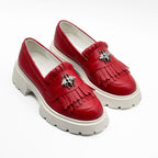 Mocasini Dama Culoare Rosie Ta Din Piele Naturala Cod 131
