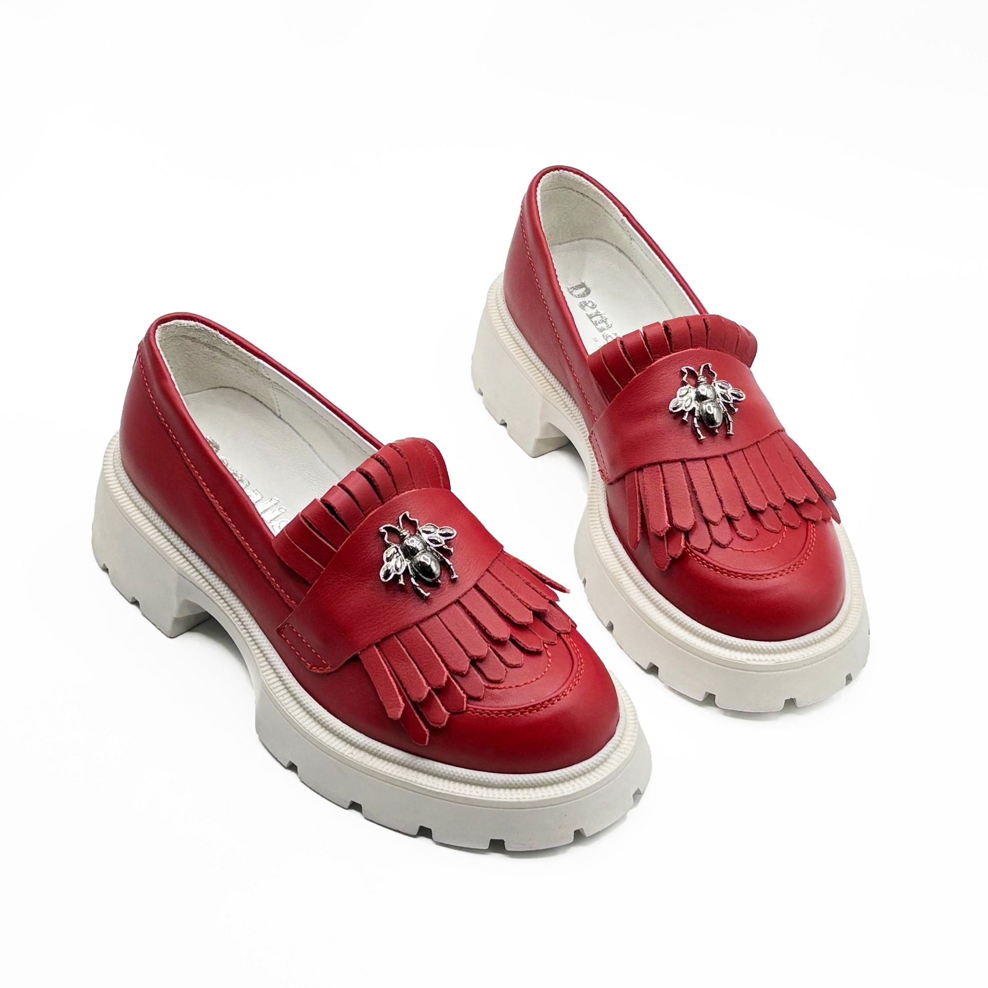 Mocasini Dama Culoare Rosie Ta Din Piele Naturala Cod 131