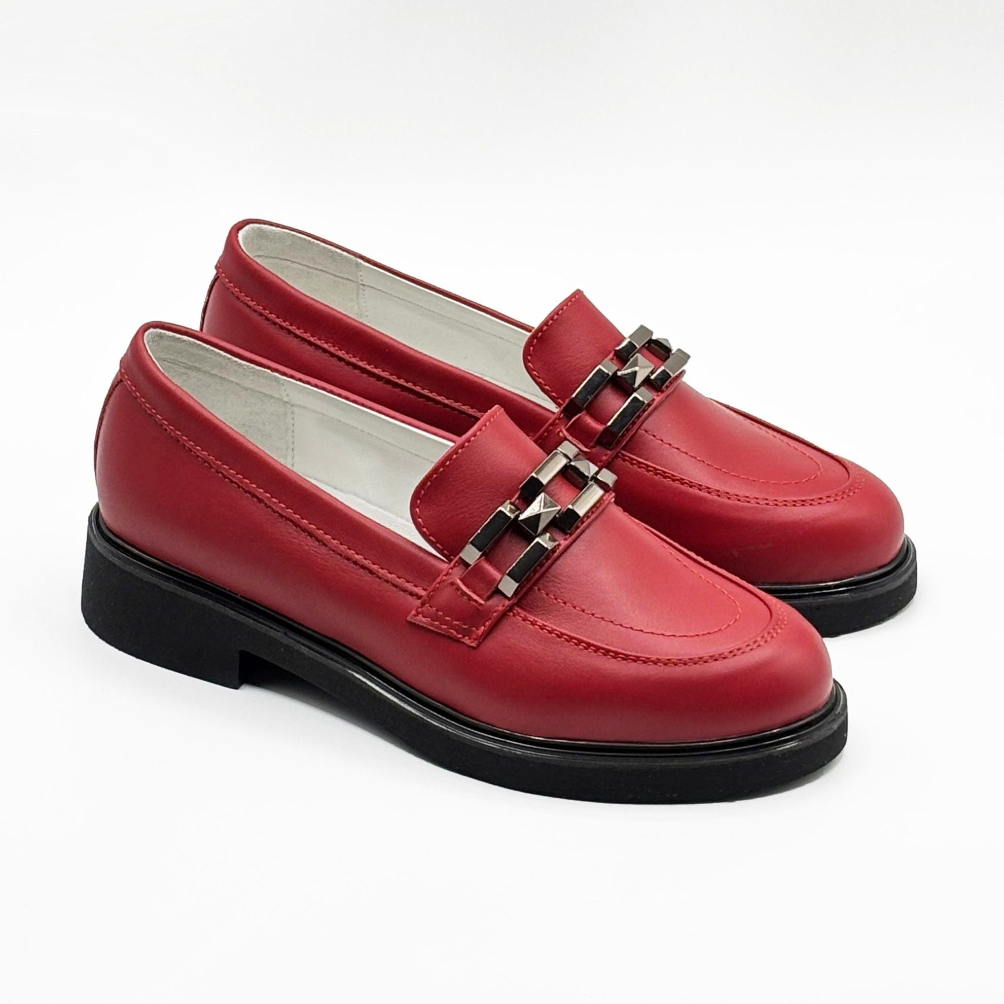 Mocasini Dama Din Piele Naturala De Culoare Rosie 149
