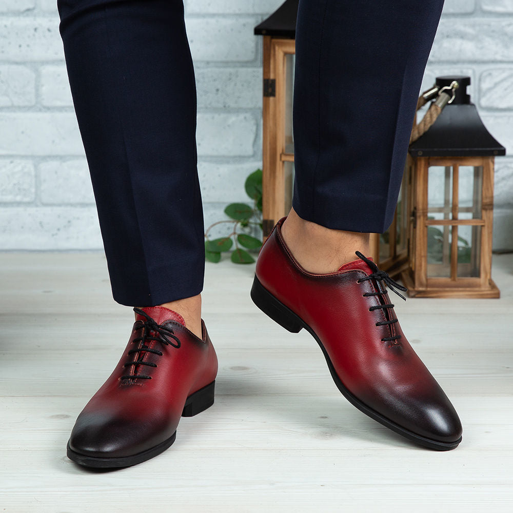 Pantofi Eleganti Barbati Din Piele Naturala O25 Rosu