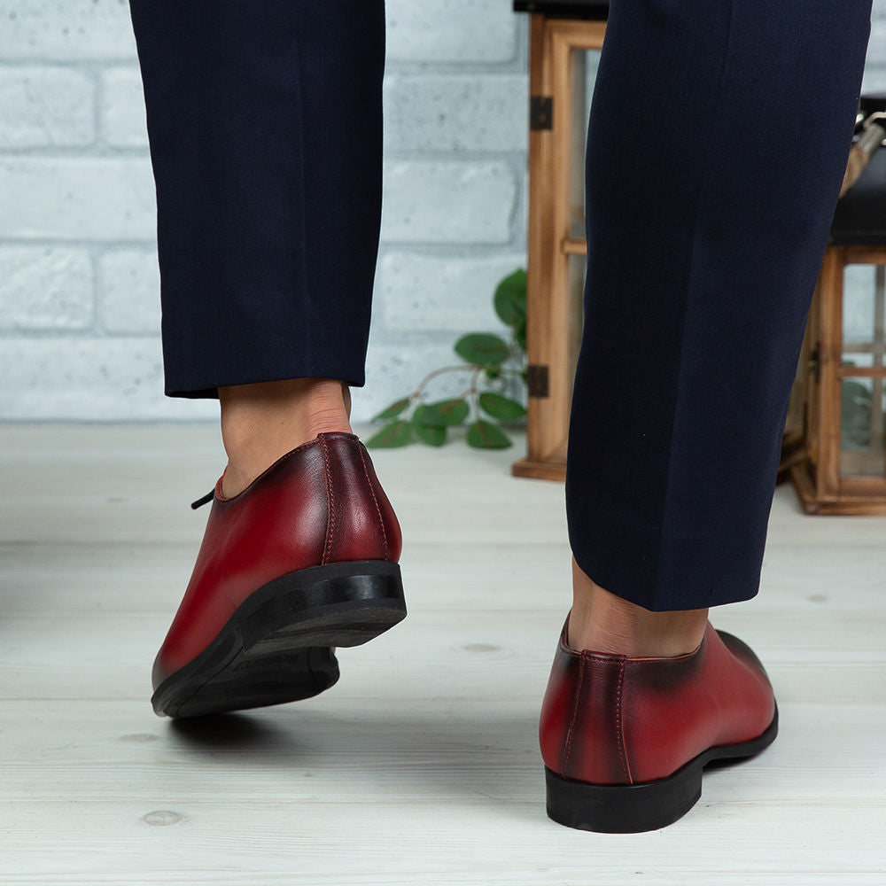 Pantofi Eleganti Barbati Din Piele Naturala O25 Rosu