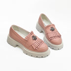Mocasini Dama Culoare Roz Din Piele Naturala Cod 131