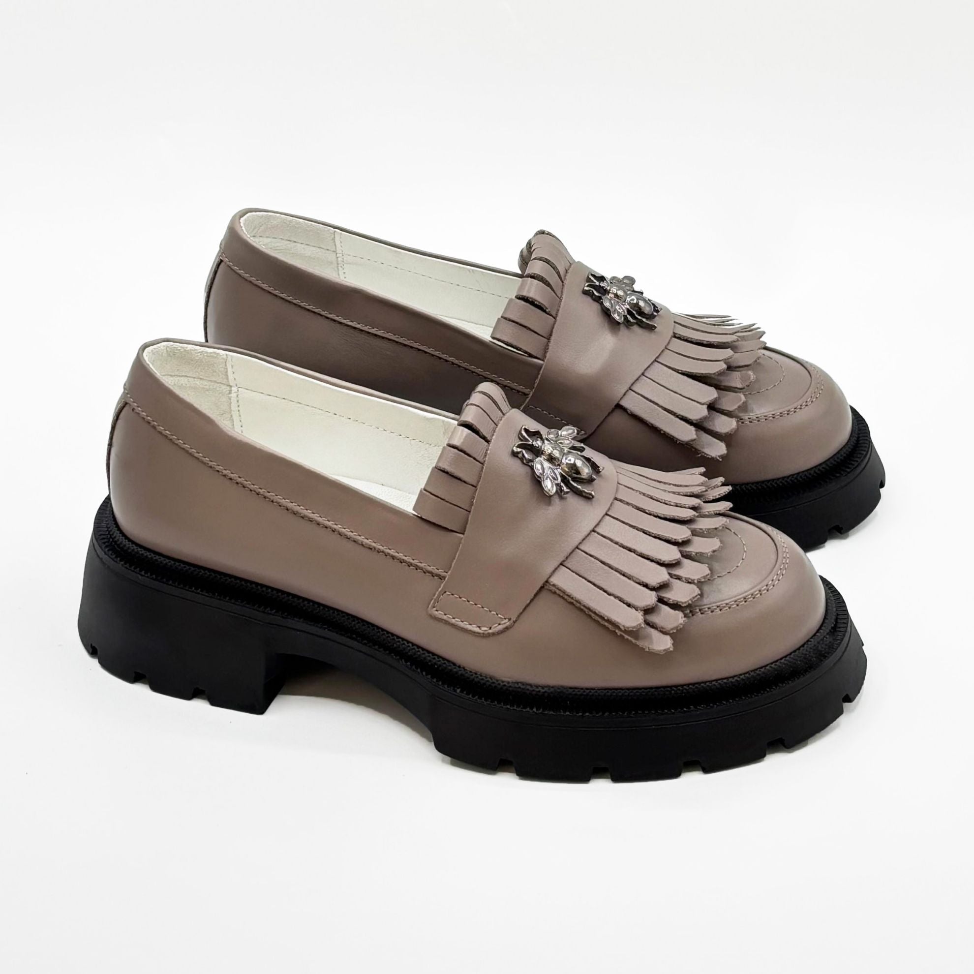 Mocasini Dama Taupe Din Piele Naturala 131Tn