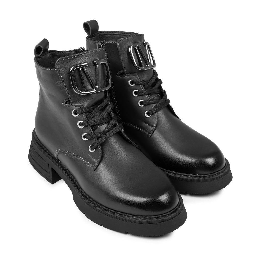 Ghete De Dama Din Piele Naturala 730 Culoare Negru
