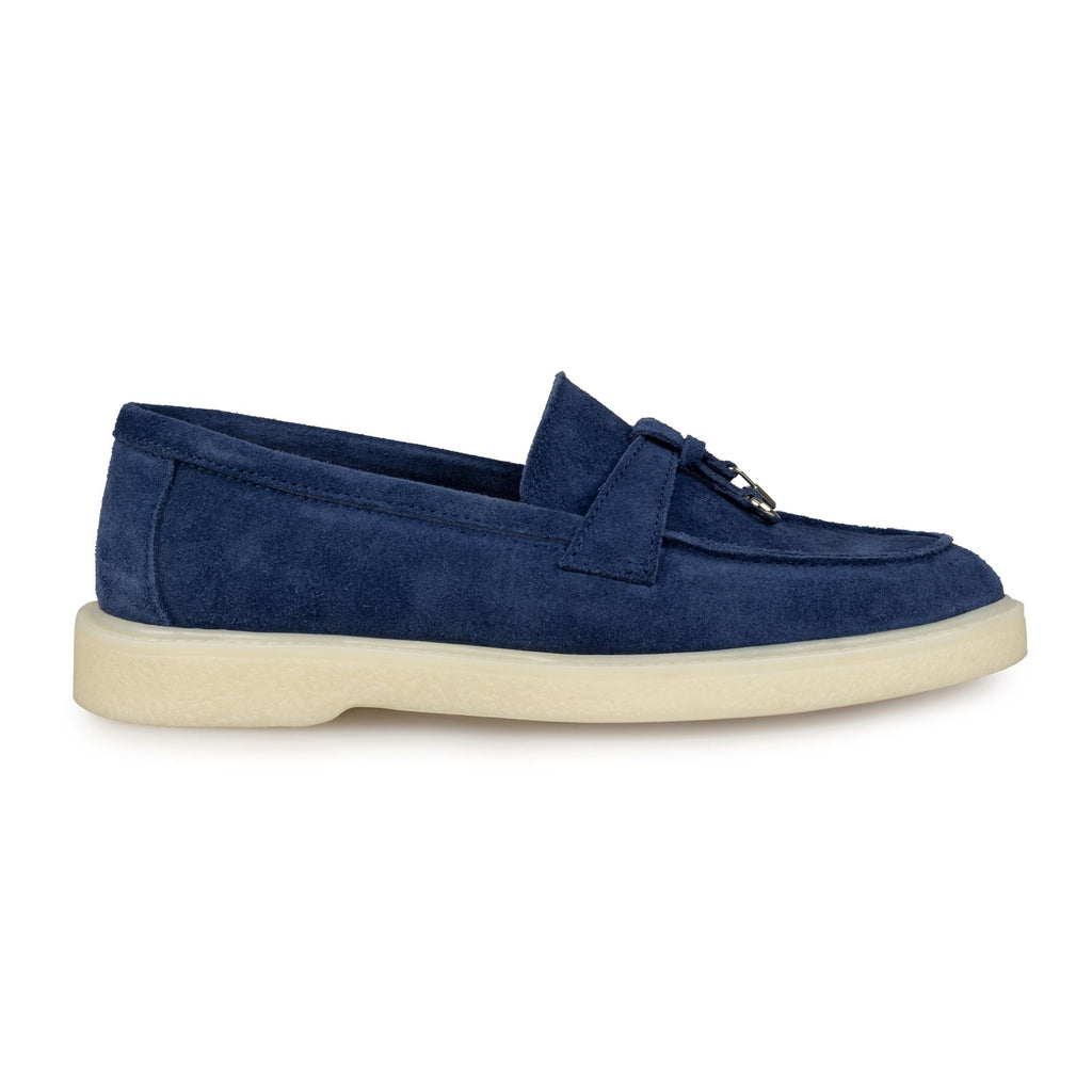 Pantofi 134 Casual Din Piele Naturala Intoarsa Culoare Bleumarin