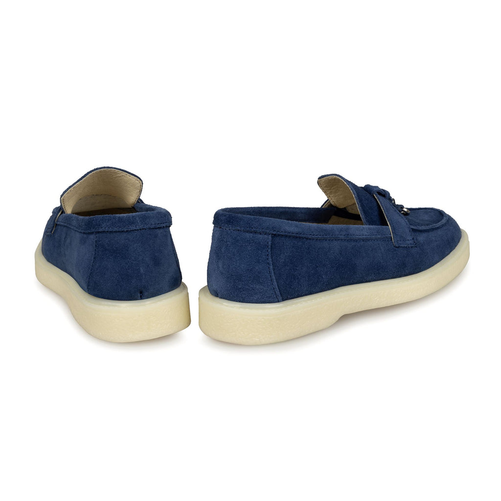 Pantofi 134 Casual Din Piele Naturala Intoarsa Culoare Bleumarin