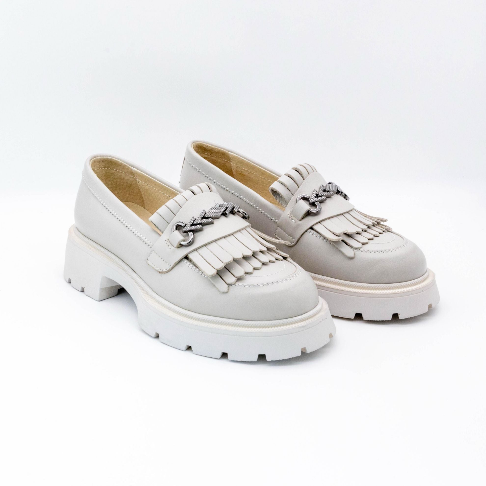 Mocasini Dama Culoare Alb Natur Din Piele Naturala Cod 135