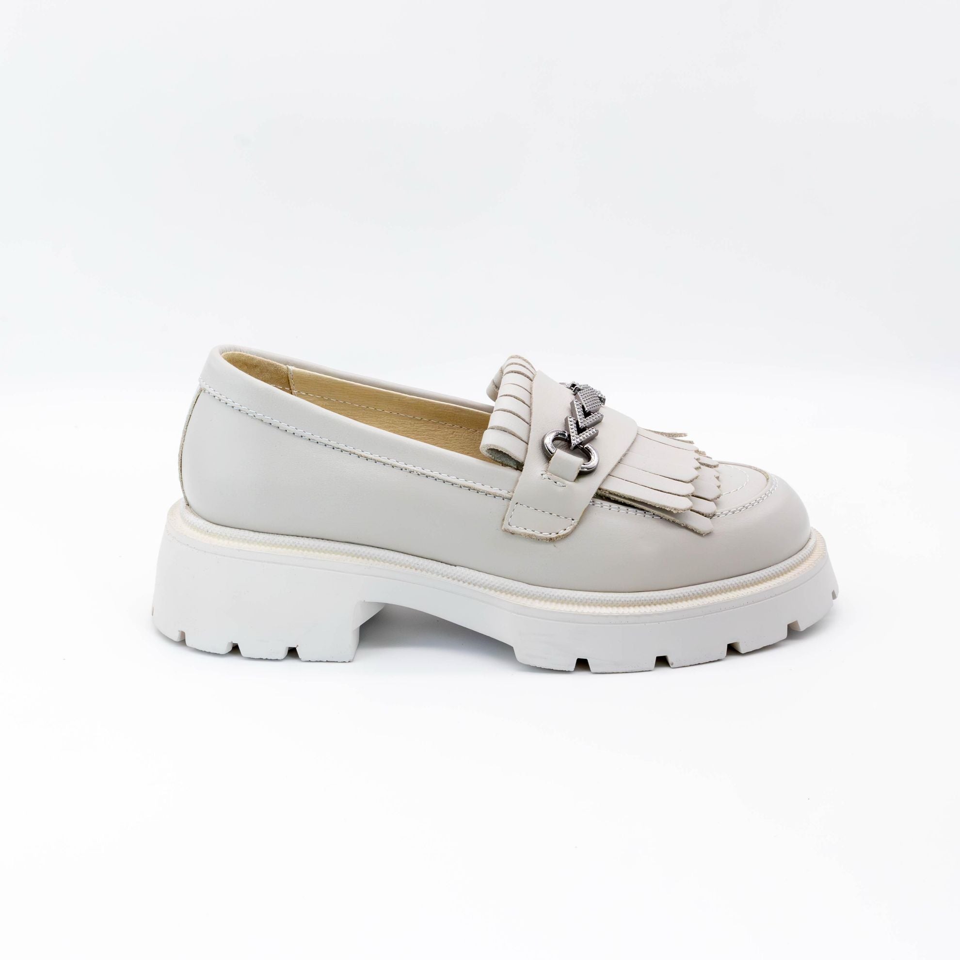 Mocasini Dama Culoare Alb Natur Din Piele Naturala Cod 135