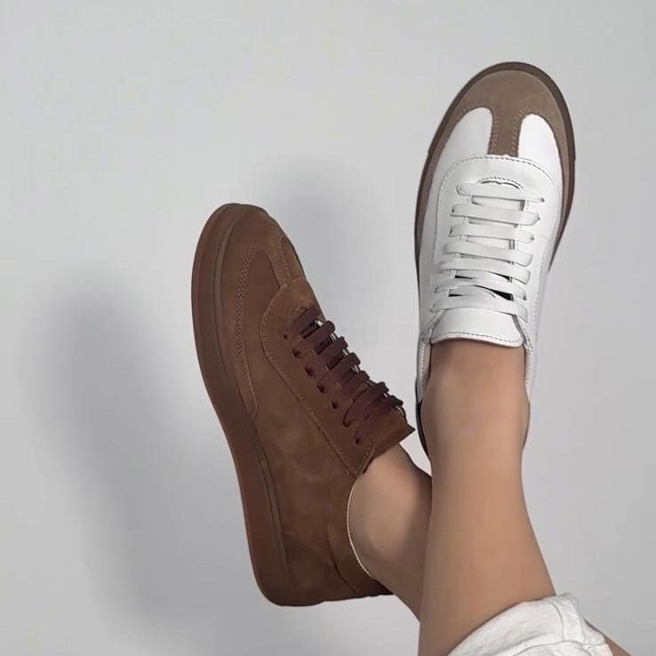 Pantofi 128 Casual Din Piele Naturala Culoare Alb Bej